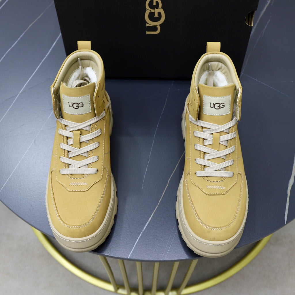 UGG Wheat High-Top Sneakers with Cream Lug Sole