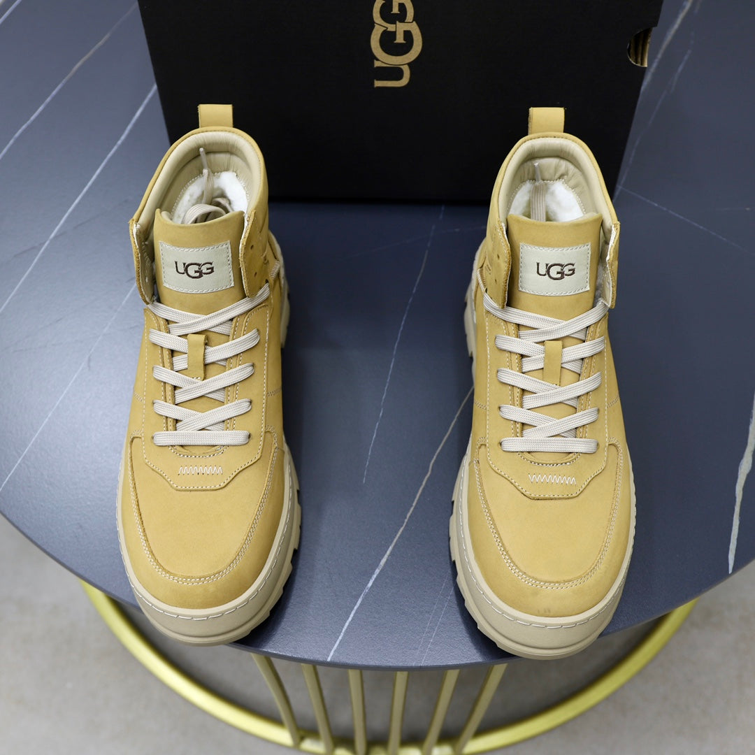 UGG Wheat High-Top Sneakers with Cream Lug Sole