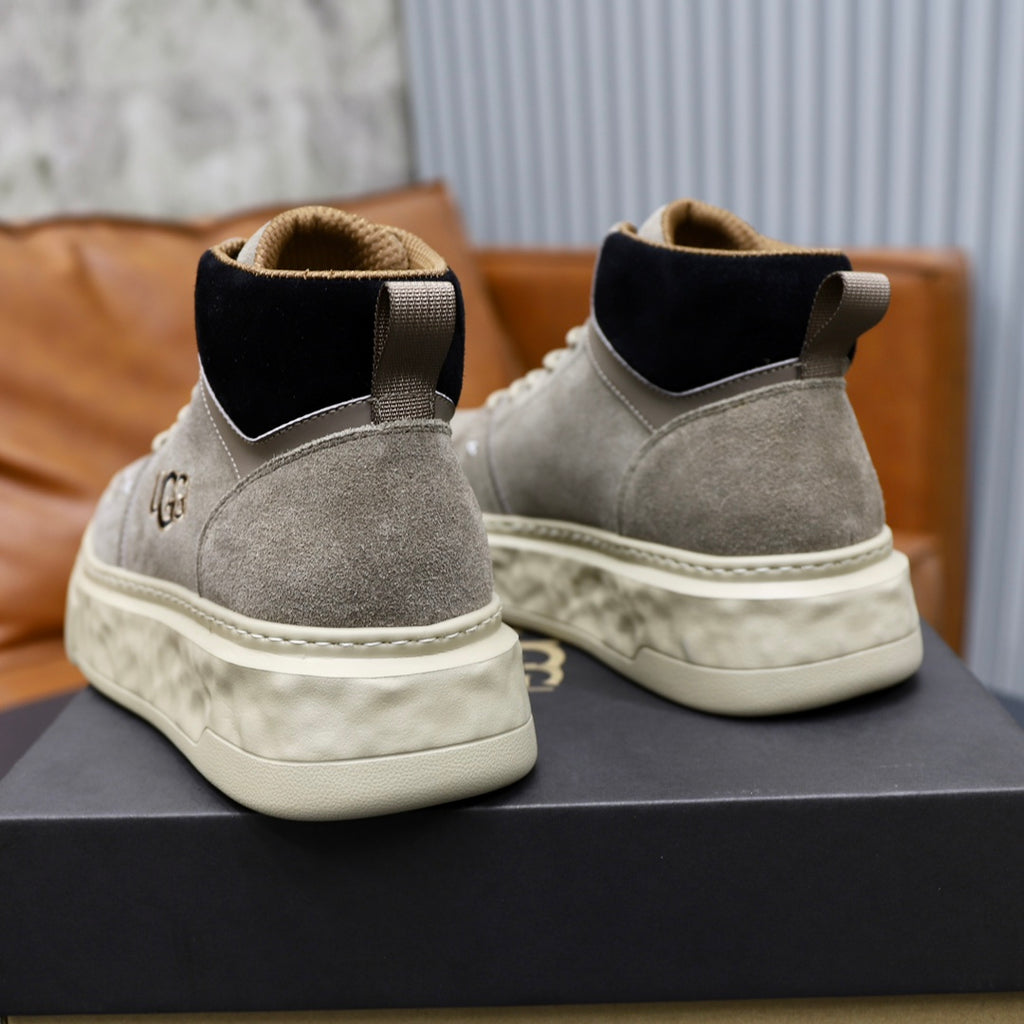 UGG Gray High-Top Sneakers with Marbled Cream Sole