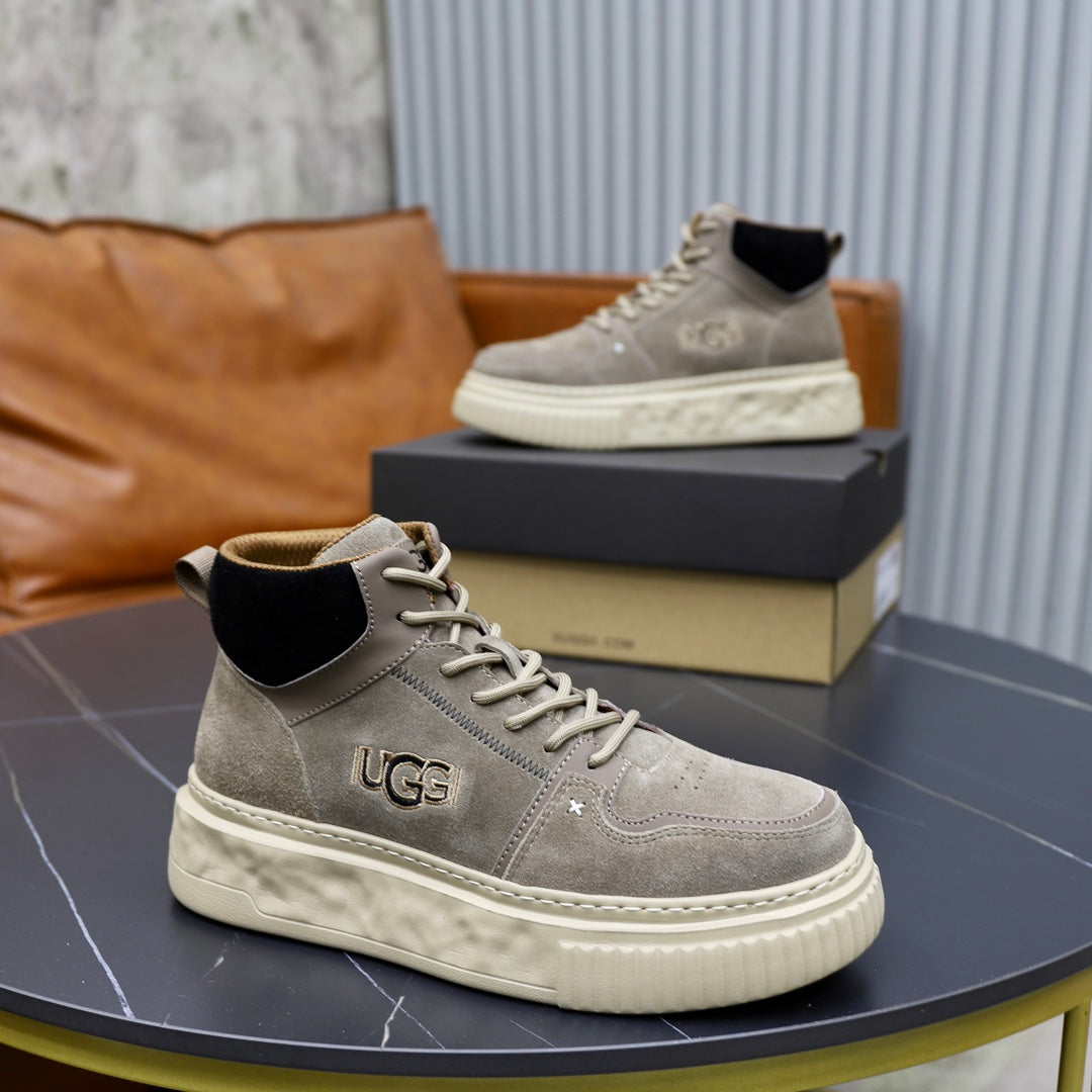 UGG Gray High-Top Sneakers with Marbled Cream Sole