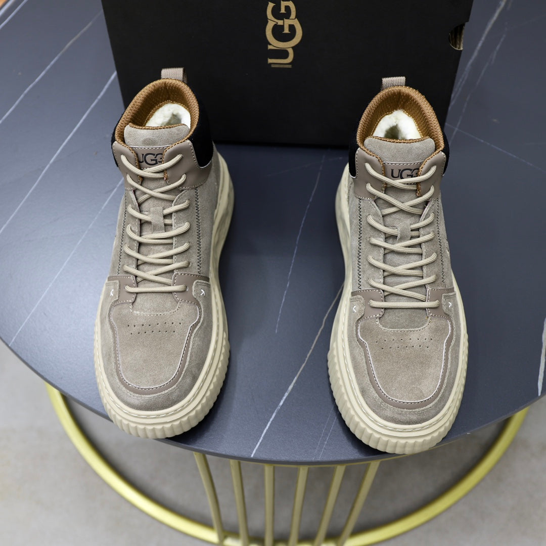 UGG Gray High-Top Sneakers with Marbled Cream Sole