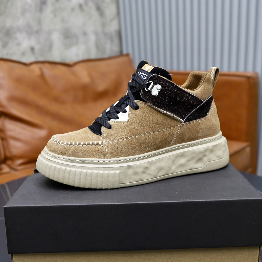 UGG Sand High-Top Sneakers with Black Contrast Panels