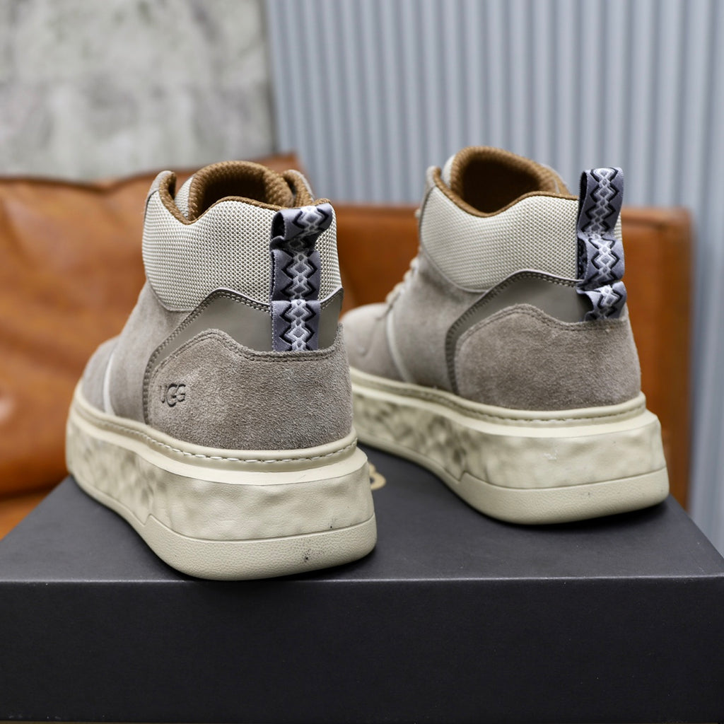 UGG Gray High-Top Sneakers with Textured Collar