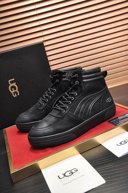 UGG Black High-Top Lace-Up Sneakers with Fuzzy Lining