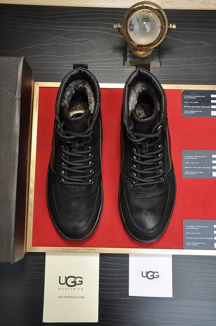 UGG Black High-Top Lace-Up Sneakers with Fuzzy Lining