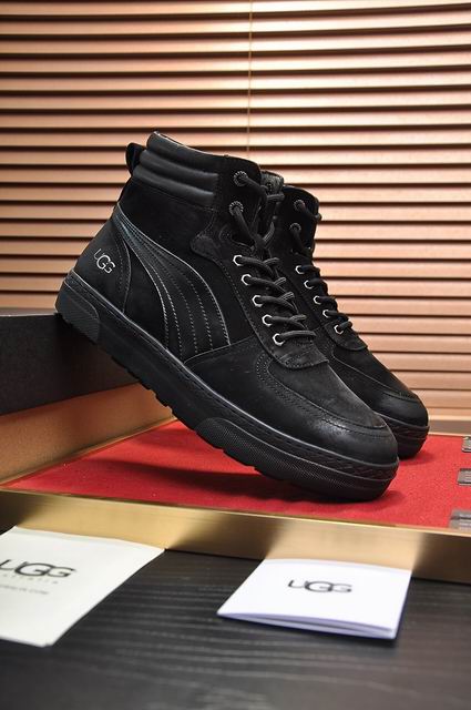 UGG Black High-Top Lace-Up Sneakers with Fuzzy Lining