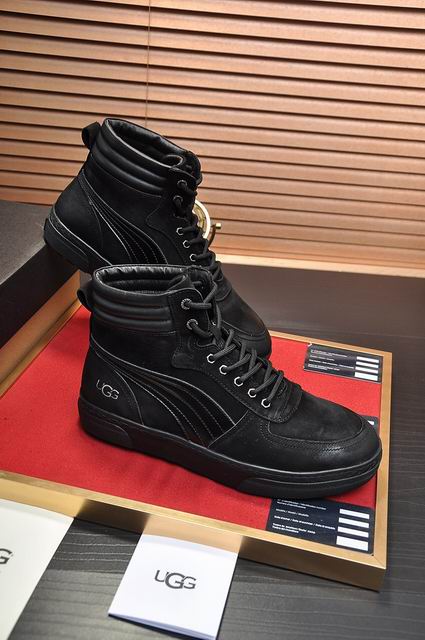UGG Black High-Top Lace-Up Sneakers with Fuzzy Lining