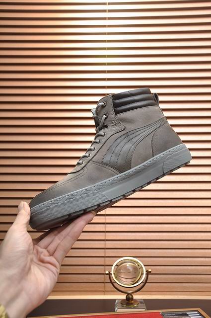 UGG Grey High-Top Lace-Up Sneakers with Fuzzy Lining