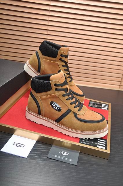 UGG Tan High-Top Sneakers with Beige Lug Sole