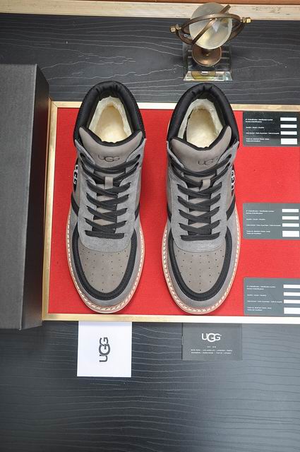 UGG Grey High-Top Sneakers with Beige Lug Sole