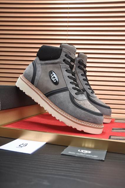 UGG Grey High-Top Sneakers with Beige Lug Sole