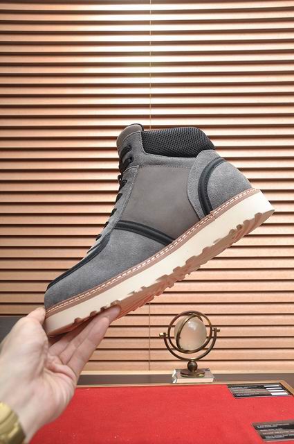 UGG Grey High-Top Sneakers with Beige Lug Sole