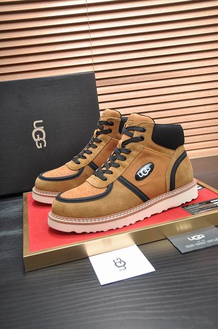 UGG Tan High-Top Sneakers with Beige Lug Sole