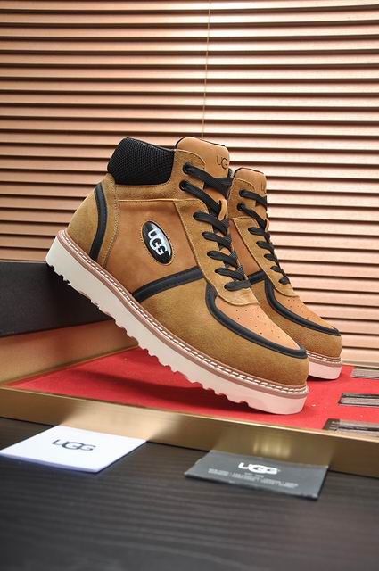 UGG Tan High-Top Sneakers with Beige Lug Sole