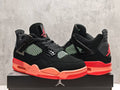 AJ4 Black & Coral Sneakers