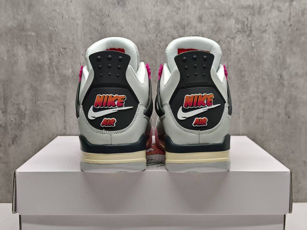 AJ4 White & Pink Gradient Sneakers