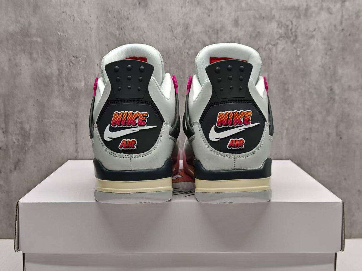 AJ4 White & Pink Gradient Sneakers