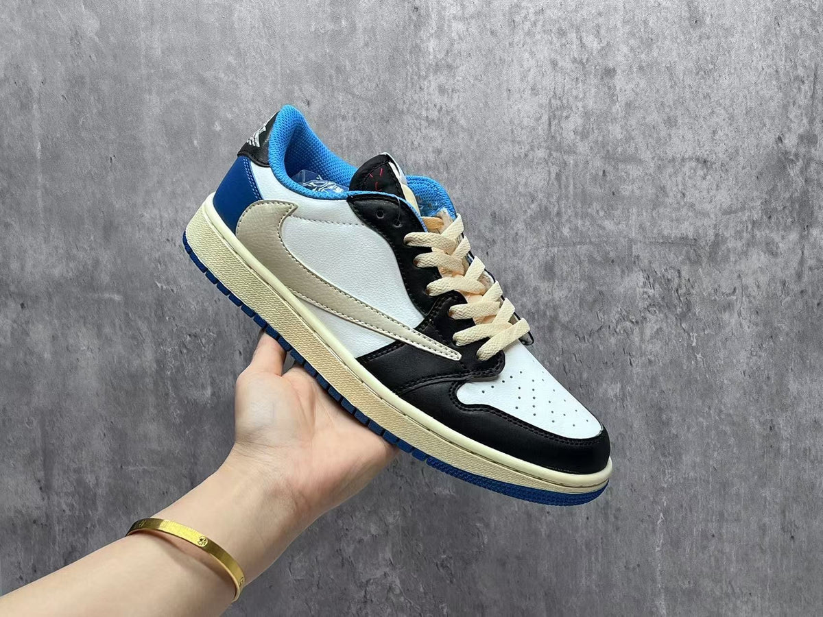 Travis Scott x Fragment x Air Jordan 1 Low Black White & Blue