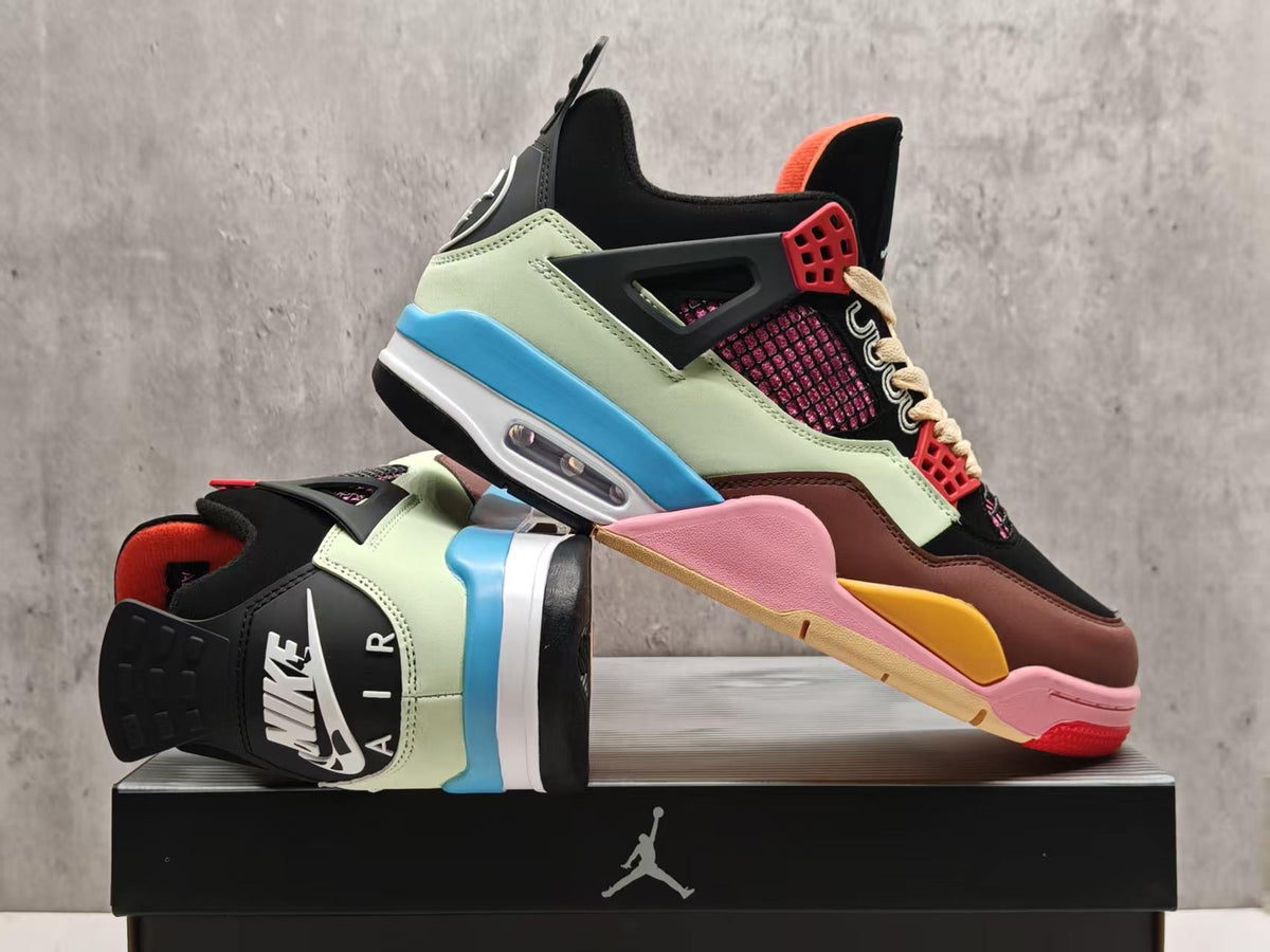 AJ4 Multicolor Color-Block Sneakers