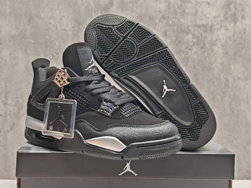 AJ4 Black & Silver Sneakers