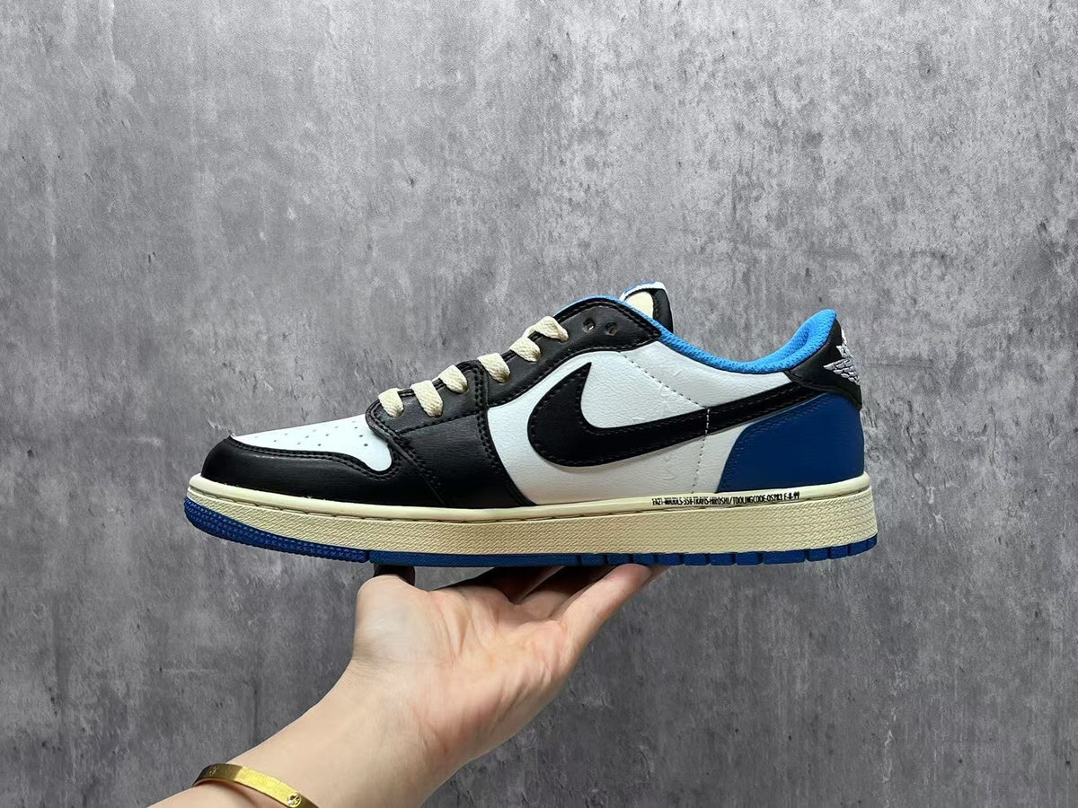 Travis Scott x Fragment x Air Jordan 1 Low Black White & Blue