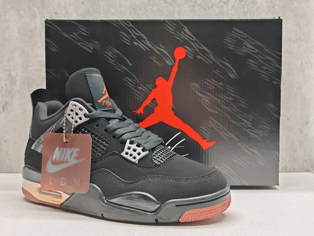 Air Jordan 4 London Black & Coral Sneakers