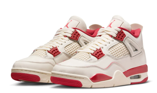 Air Jordan 4 Retro Women's Sneakers | Cream & Red